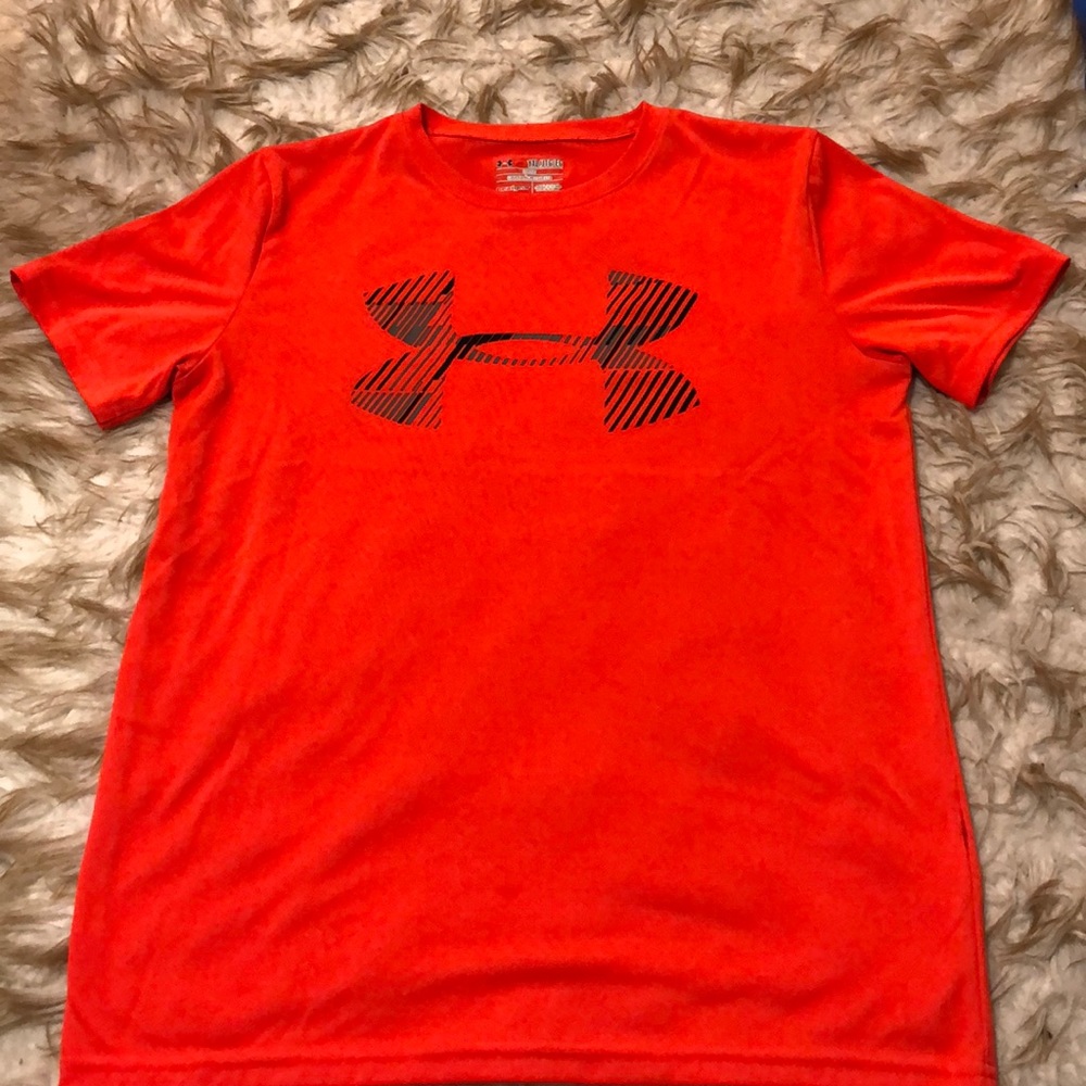 Orange under armor dry fit tee